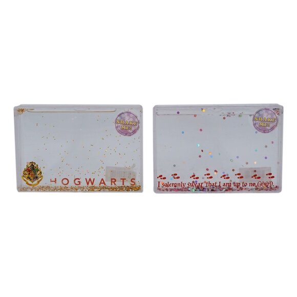 Harry Potter Hogwarts & Marauders Map Acrylic Shaker Picture Frames Set Of 2 - Picture 1 of 6